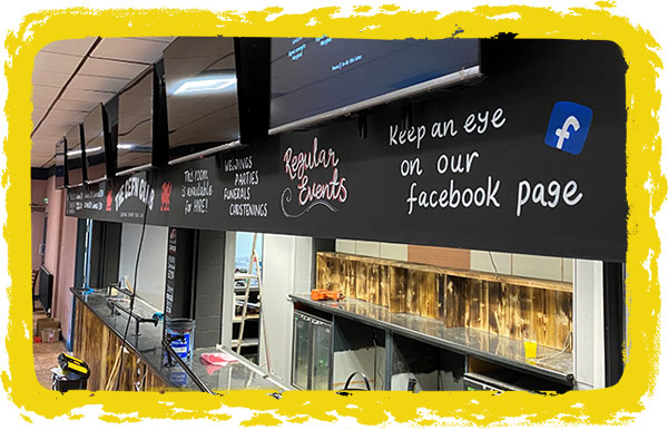 Wrexham restaurant chalk board menu